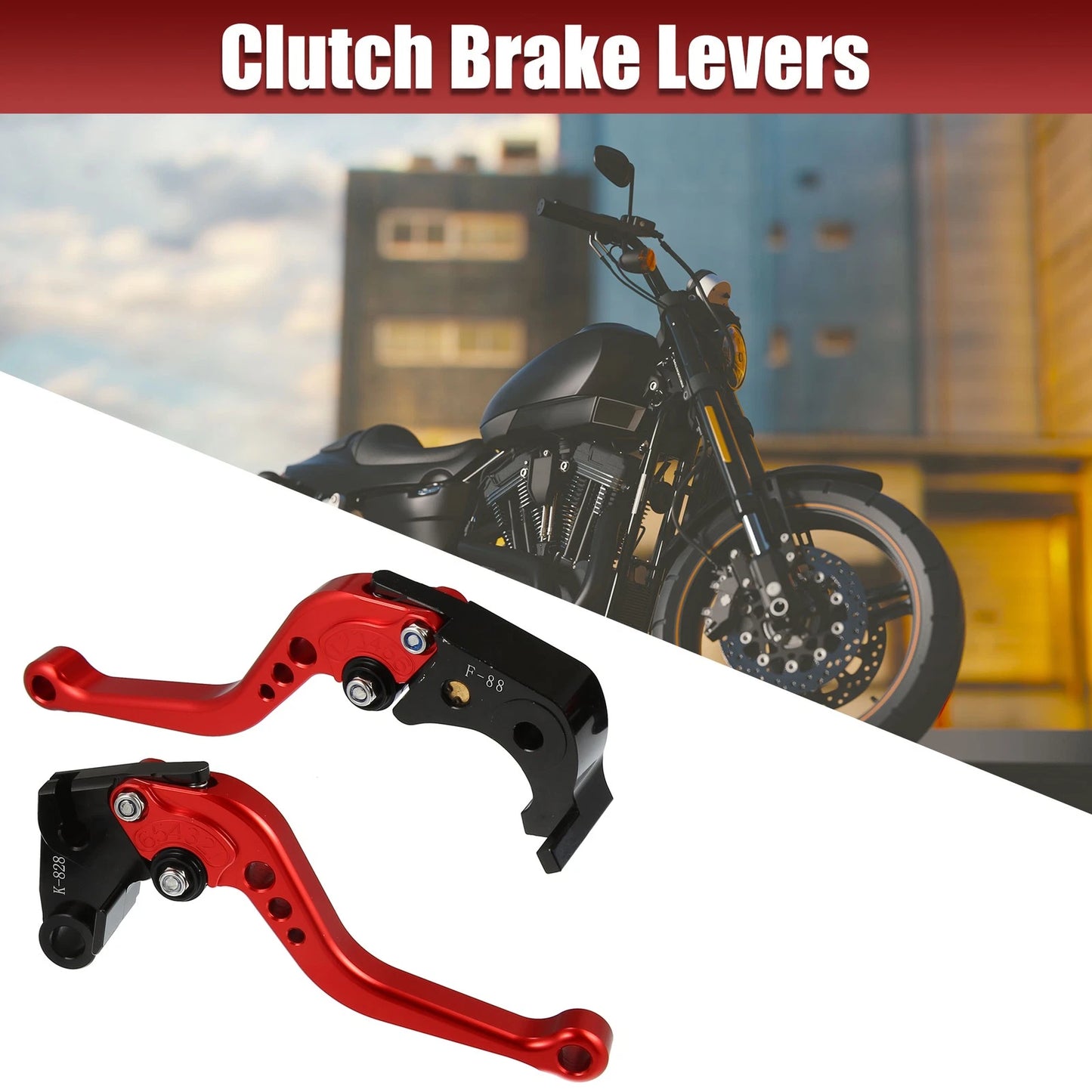 2 x Brake Clutch Levers Adjustable Folding CNC for Kawasaki Red