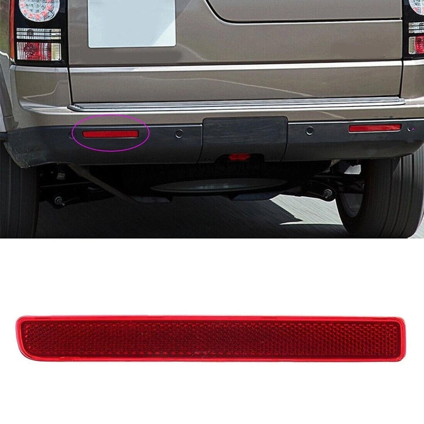 Red Rear Bumper Reflector Left for Range Rover Sport (2010-2013)