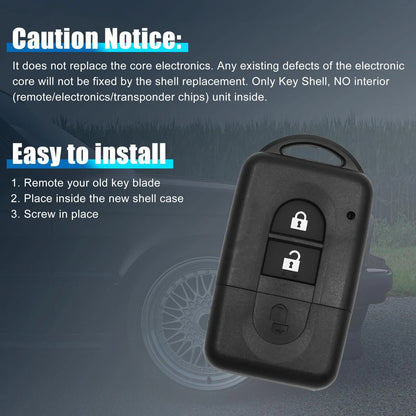 Nissan Micra Xtrail Qashqai Key Fob Shell Case  Button
