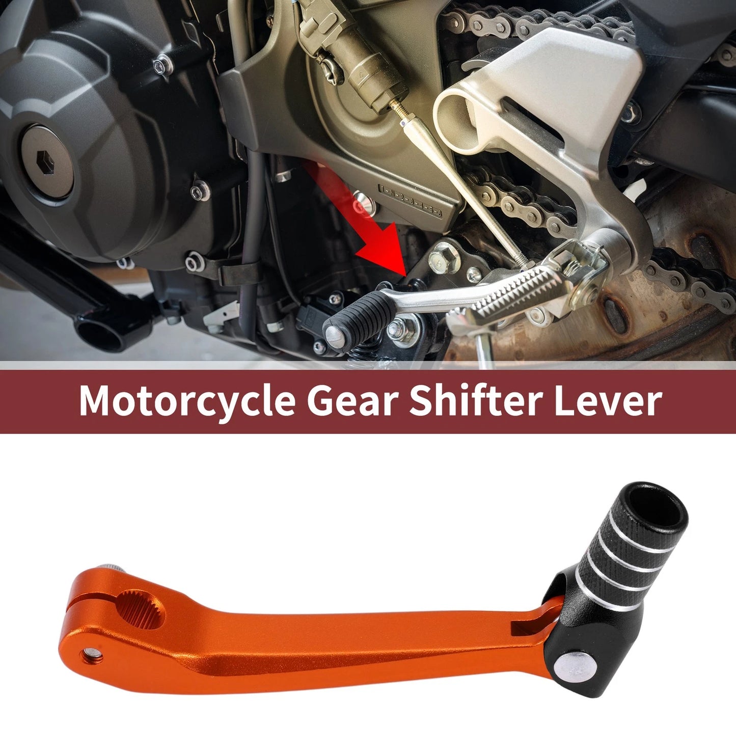 Shifter Lever for Honda CRF150F Orange Black Silver Tone (2003–2017)