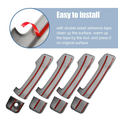 8pcs Side Door Handle Cover Trim for Toyota Tundra (2007-2020) Carbon Fiber