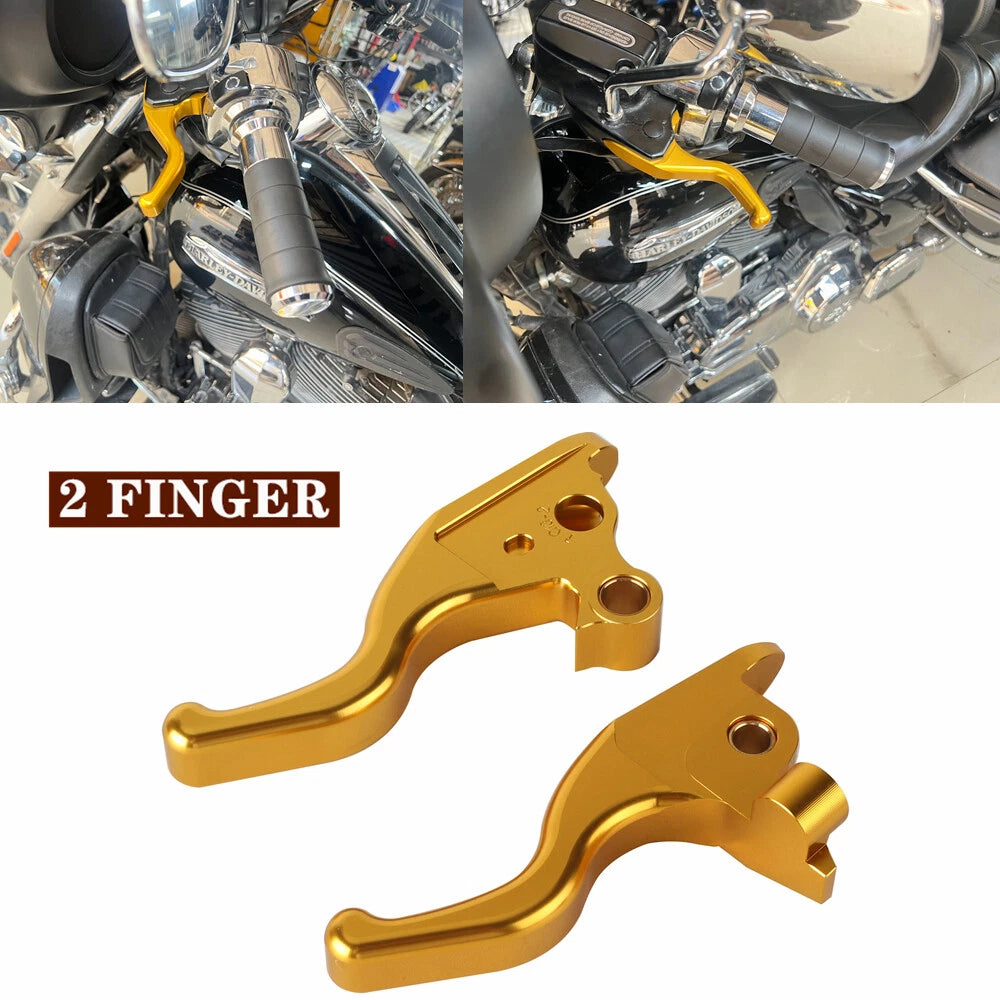 Finger Hand Brake Clutch Levers for Harley Touring Road Glide (2008-2023)