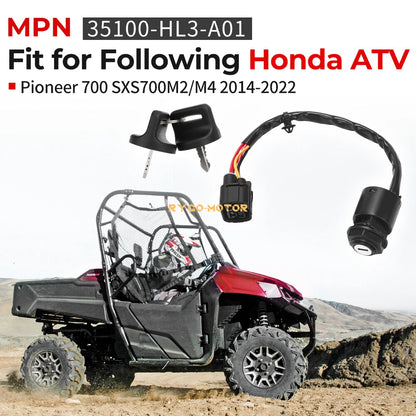 Ignition Switch with Keys for Honda Pioneer 700 (2014–2022)