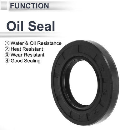 Oil Seal 5 Pcs Rotary Shaft Seal Nitrile Rubber 28x50x7mm