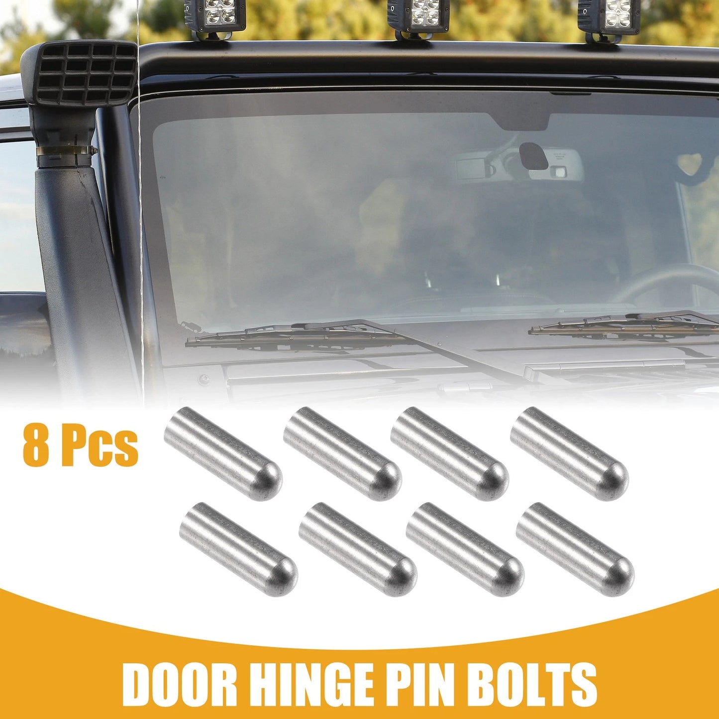 8 x Door Hinge Pin Bolts Guides for Jeep Wrangler JK JL JKU (2007-2021)
