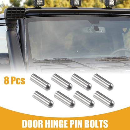 8 x Door Hinge Pin Bolts Guides for Jeep Wrangler JK JL JKU (2007-2021)
