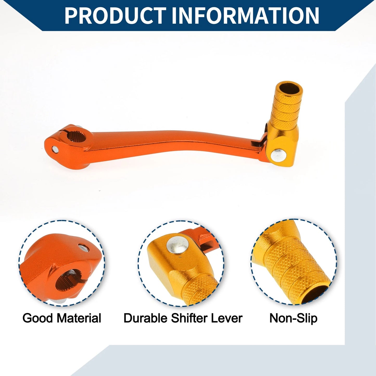 Folding Gear Shifter Lever for Bosuer 125 Orange Gold Tone