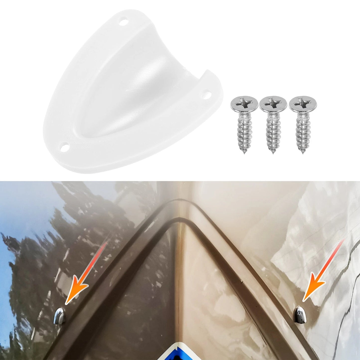 2 x Marine Transducer Cover Clam Shell Vent Wire Covers White