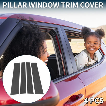 4 x Door Pillar Window Trim for Toyota Sequoia Carbon Fiber Pattern (2008–2014)