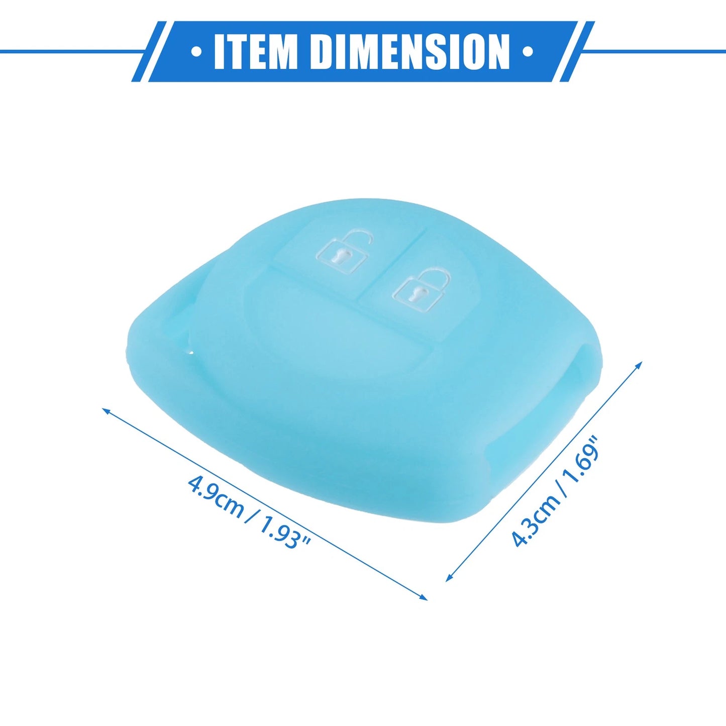 Remote Key Fob Case Cover for Suzuki 2 Button Silicone Blue