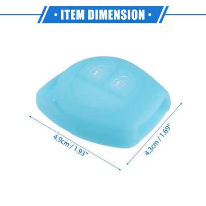 Remote Key Fob Case Cover for Suzuki 2 Button Silicone Blue