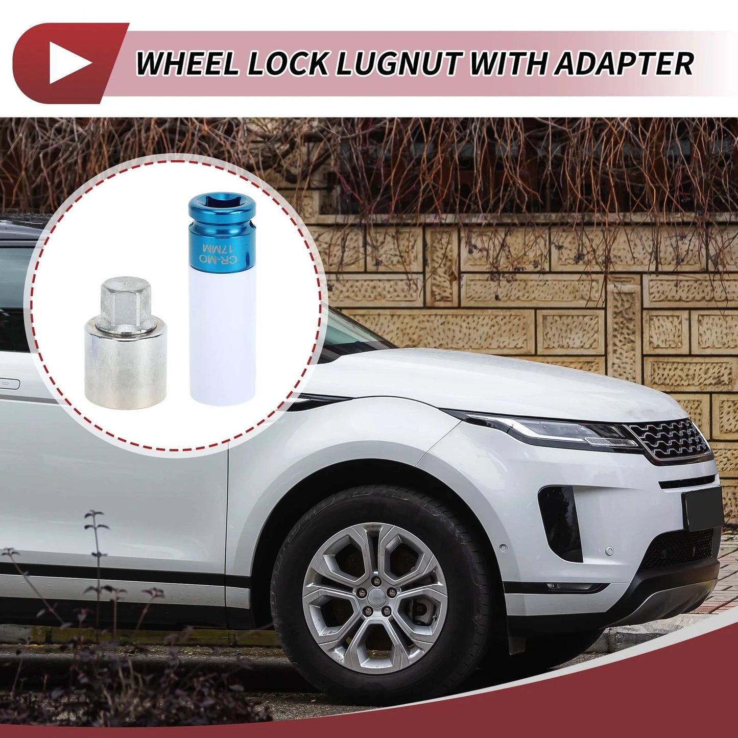 Wheel Lock Lug Nut Type V Anti-theft Key Socket for Land Rover