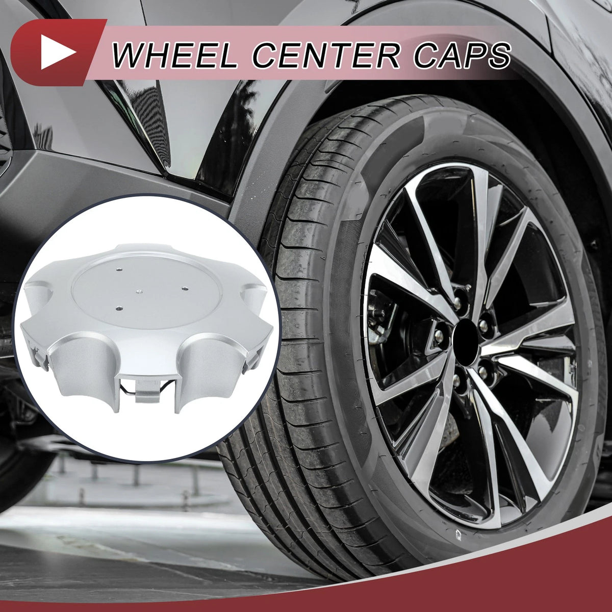 Wheel Center Caps for Toyota Tundra (2003-2006) - Silver Tone Plastic 1 x Pc