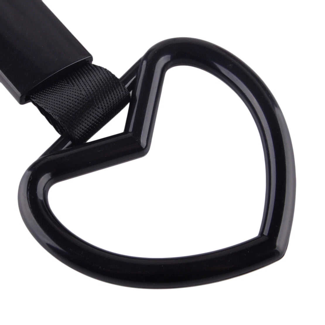 Black Heart Ring Handle Strap for Subway Train Bus Drift Charm Tools
