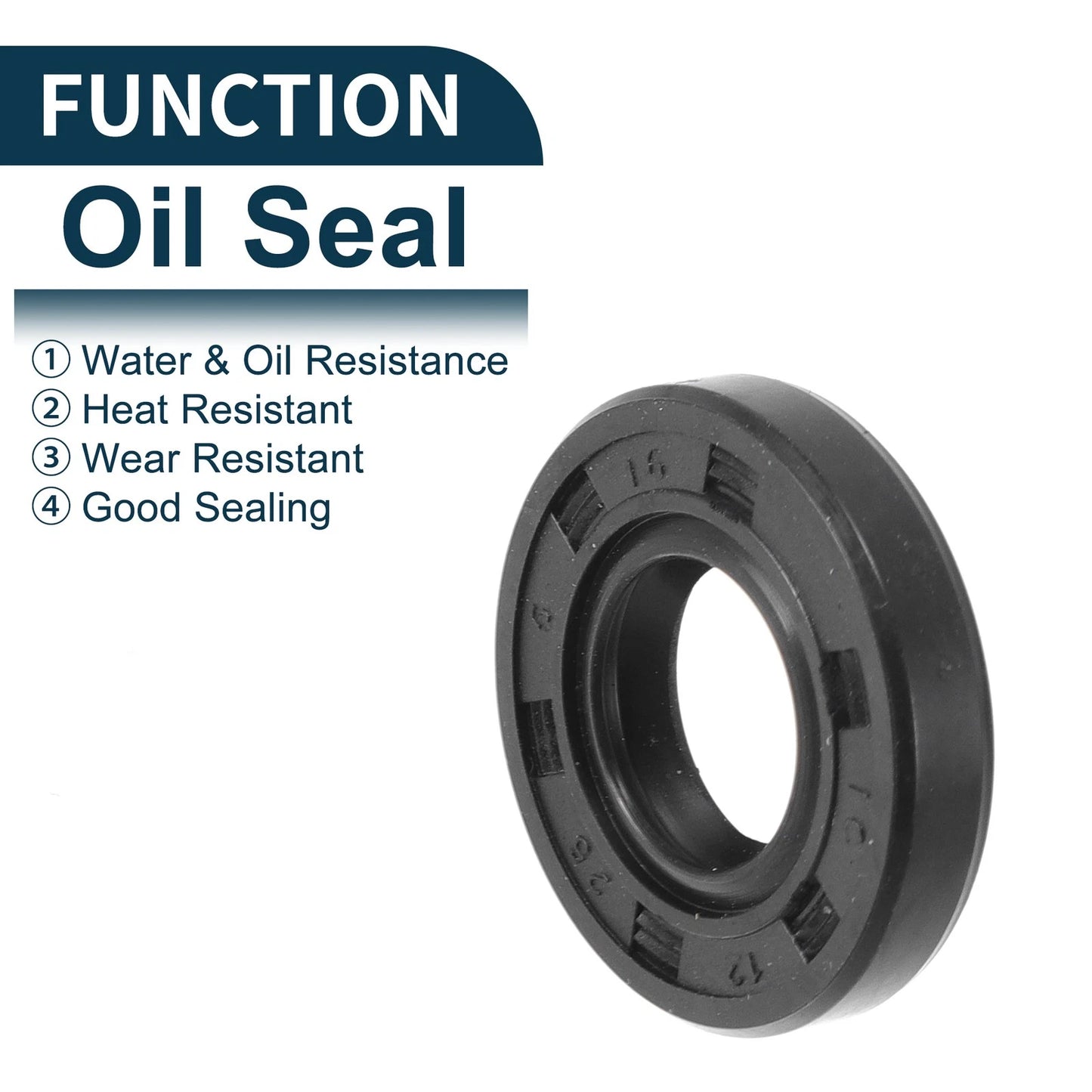 Oil Seal Rotary Shaft Seal 12x25x5mm NBR Black 5Pcs for Vehicle