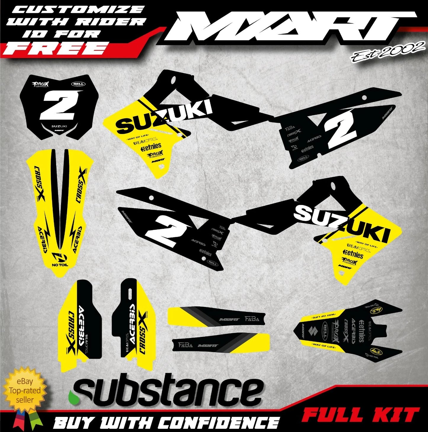 Custom Graphics Kit for Suzuki RMZ 450 (2018-2022)