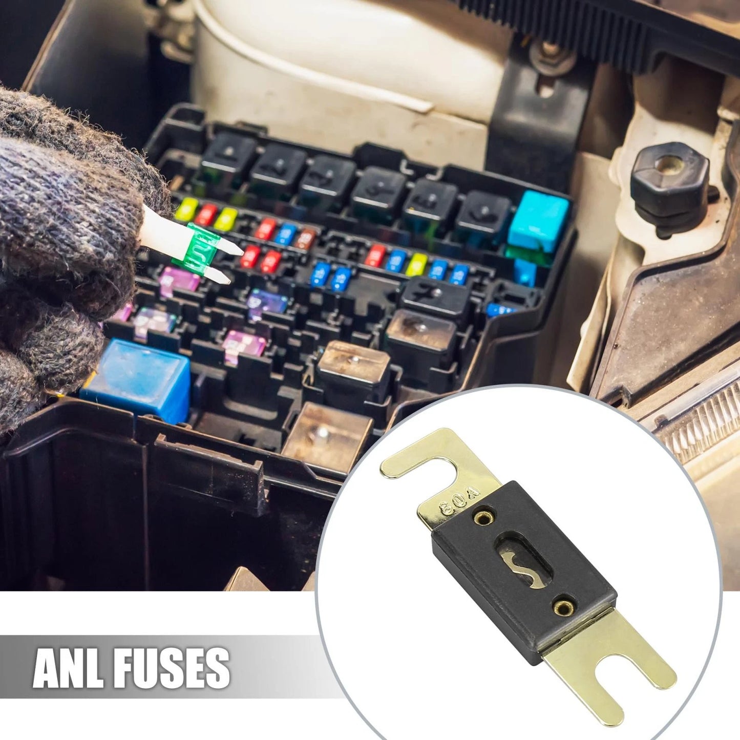 10 x 80A ANL Fuse for Car, Truck, Motorcycle, Boat, Audio