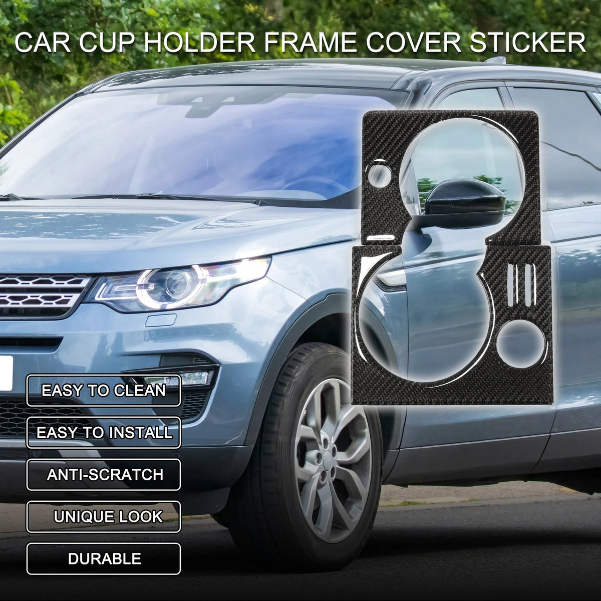 Cup Holder Frame Cover Sticker for Land Rover Discovery Sport (2015-2018)