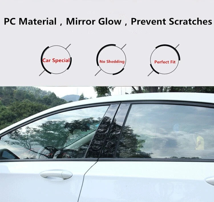 8 x Glossy Black Pillar Posts Door Trim Covers for Hyundai Tucson (2015–2019)