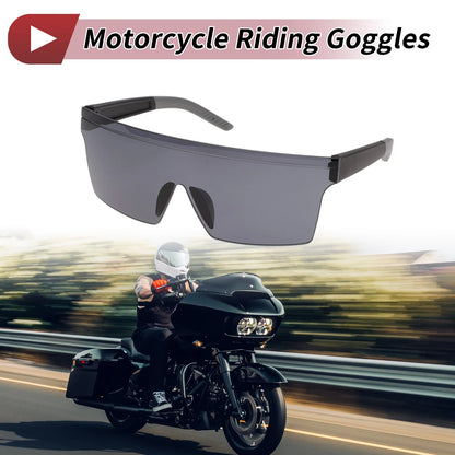 1 Motorcycle Riding Goggles Dark Grey Lens Black Frame PC Cycling Sunglasses