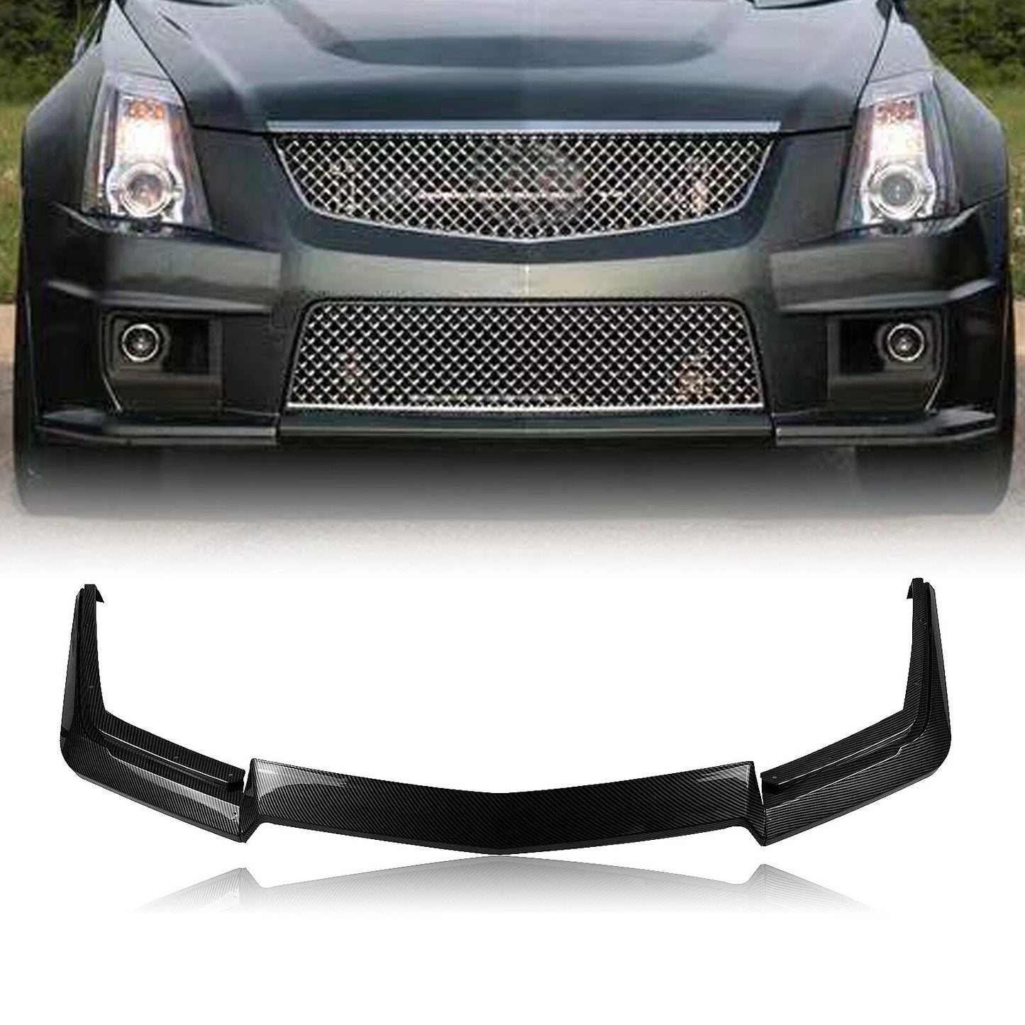 Bumper Spoiler Lip for Cadillac CTS-V (2009-2015) Carbon Style
