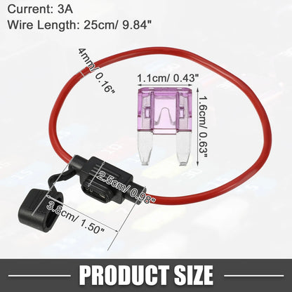 3A Mini Blade Style Fuse Holder 12 AWG for Car