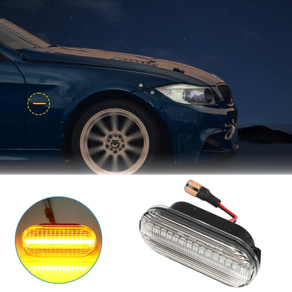 LED Side Marker Turn Signal Lights 2 x Yellow for Ford Clear