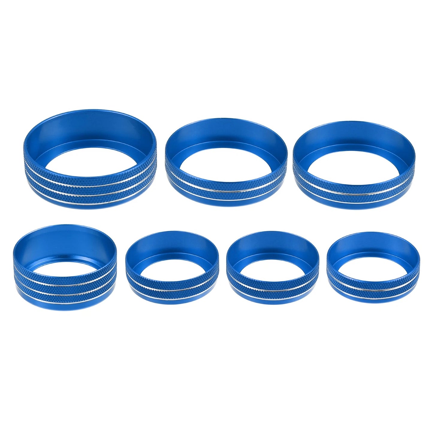 7 x Aluminum Alloy AC Switch Knob Cover Rings for Ford F-150 (2021-2022)
