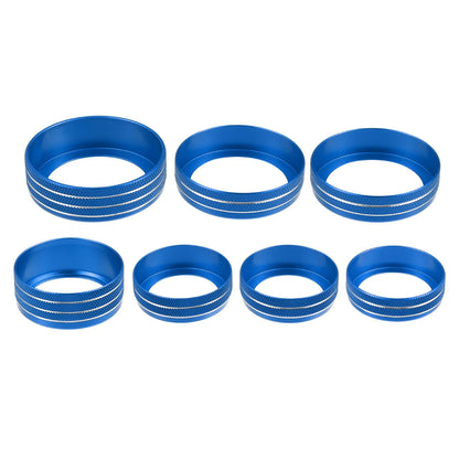 7 x Aluminum Alloy AC Switch Knob Cover Rings for Ford F-150 (2021-2022)