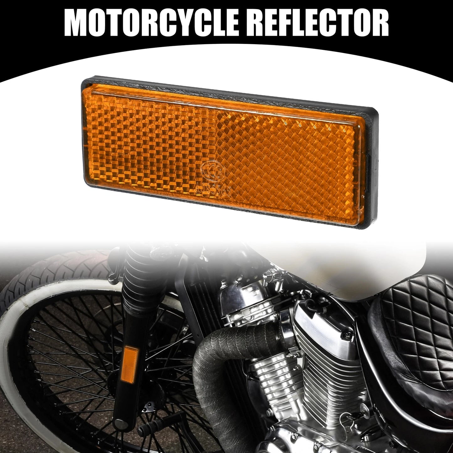 4pcs 3.46x1.26 Universal Reflector Motorcycle Reflector Orange for Bikes