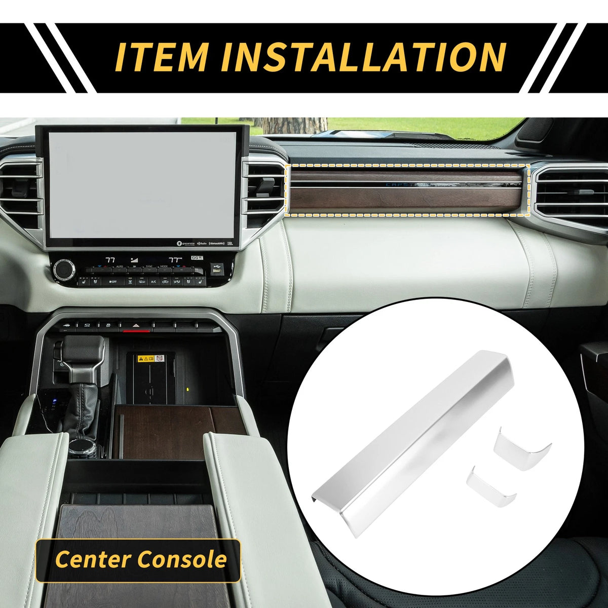 Central Console Instrument Strip Cover for Toyota Tundra (2022-2024)
