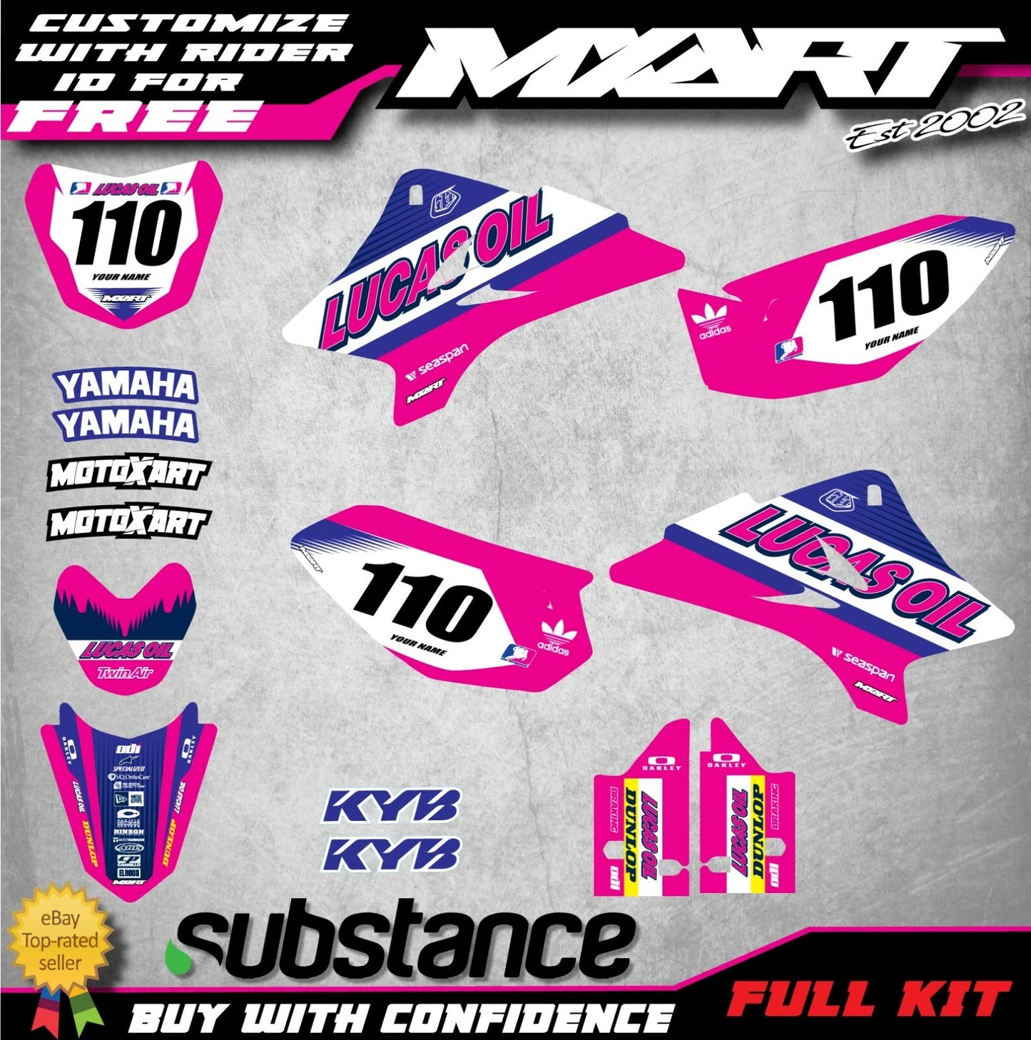 Active Pink Style Graphics Kit for Yamaha TTR 50 (2006-2023)