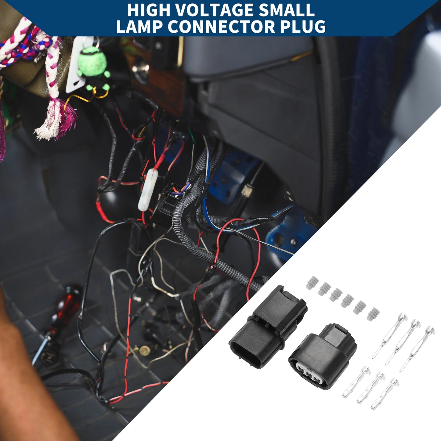 3 Pin High Voltage Lamp Connector Plug for Honda Civic (2001-2005)