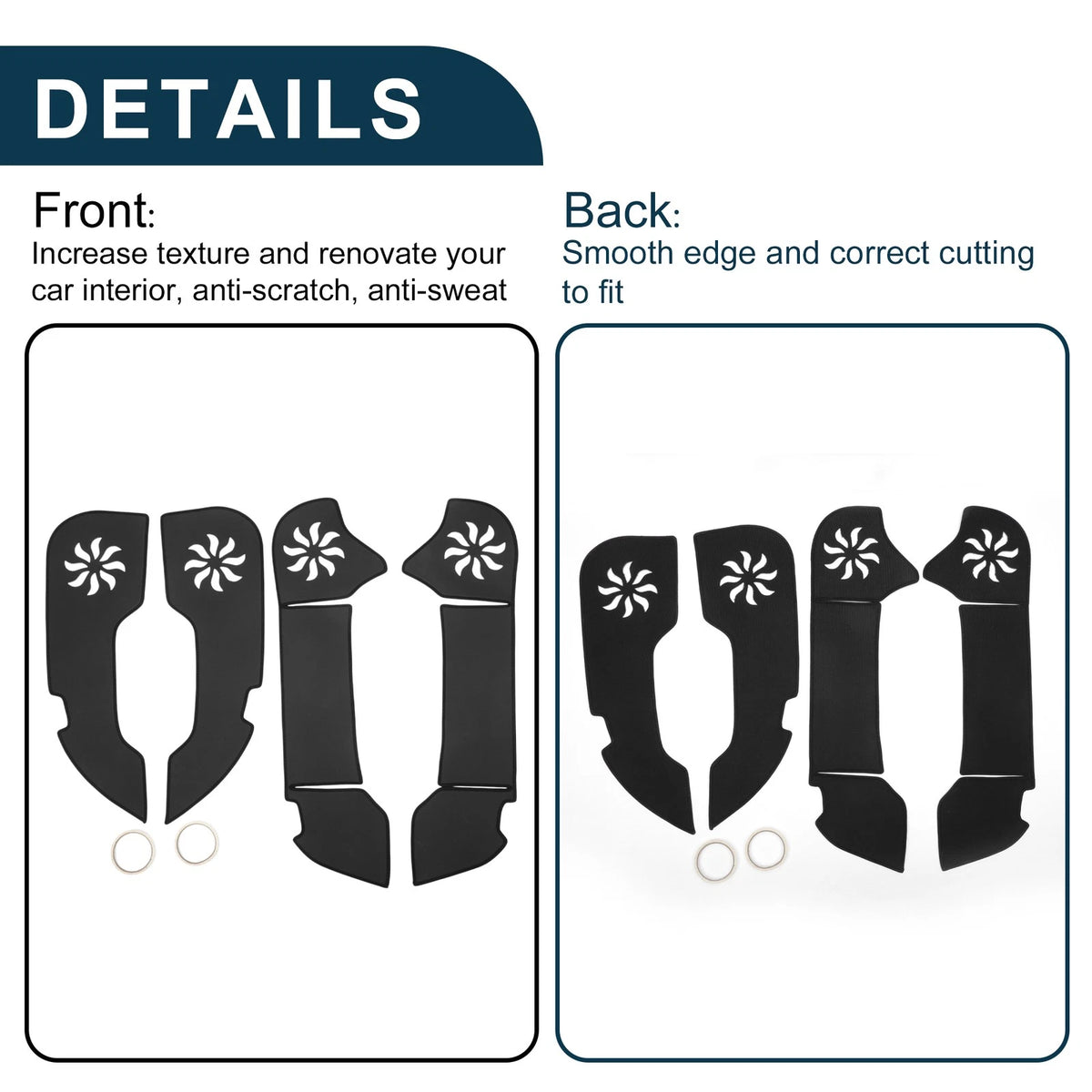 Car Door Anti Kick Pad Sticker Protector for Toyota Crown (2010-2012) Black