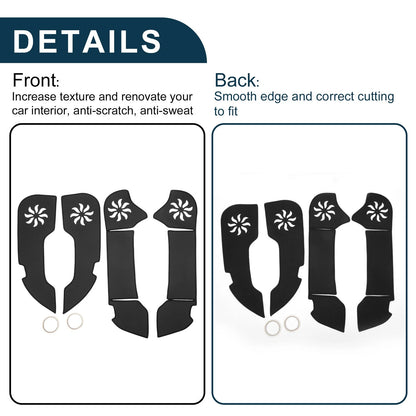 Car Door Anti Kick Pad Sticker Protector for Toyota Crown (2010-2012) Black