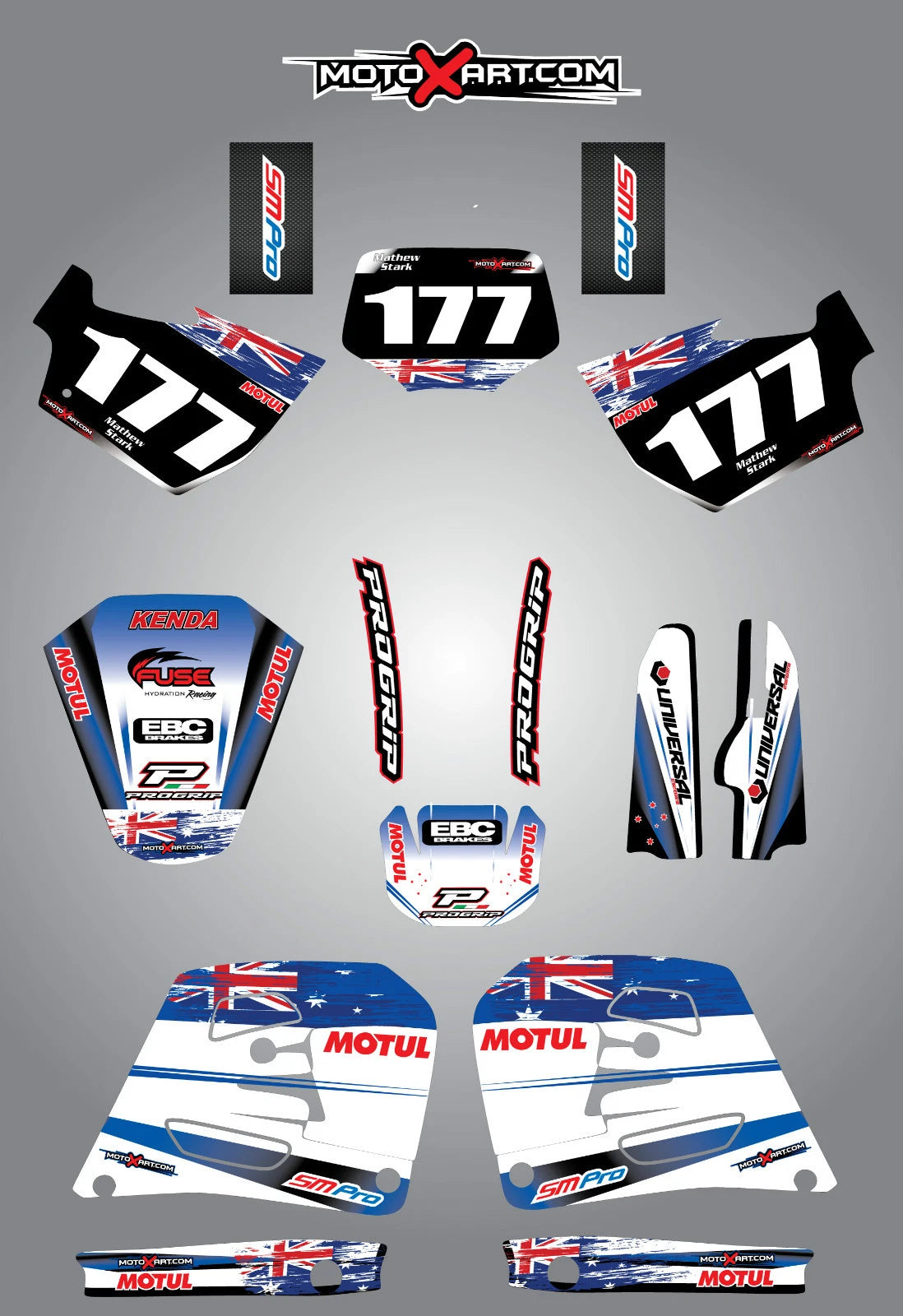 Custom Graphic Kit - Aussie Pride for Husqvarna WR 250 360 (1996-2006)