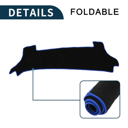 Dashboard Cover Mat for Toyota Prius (2023-2024) Black Blue 1 Set