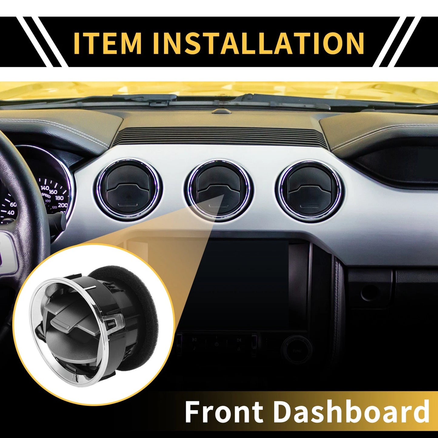 Dash AC Heater Air Vent for Ford F150 2009-2014 Center A/C Outlet Titanium Tone