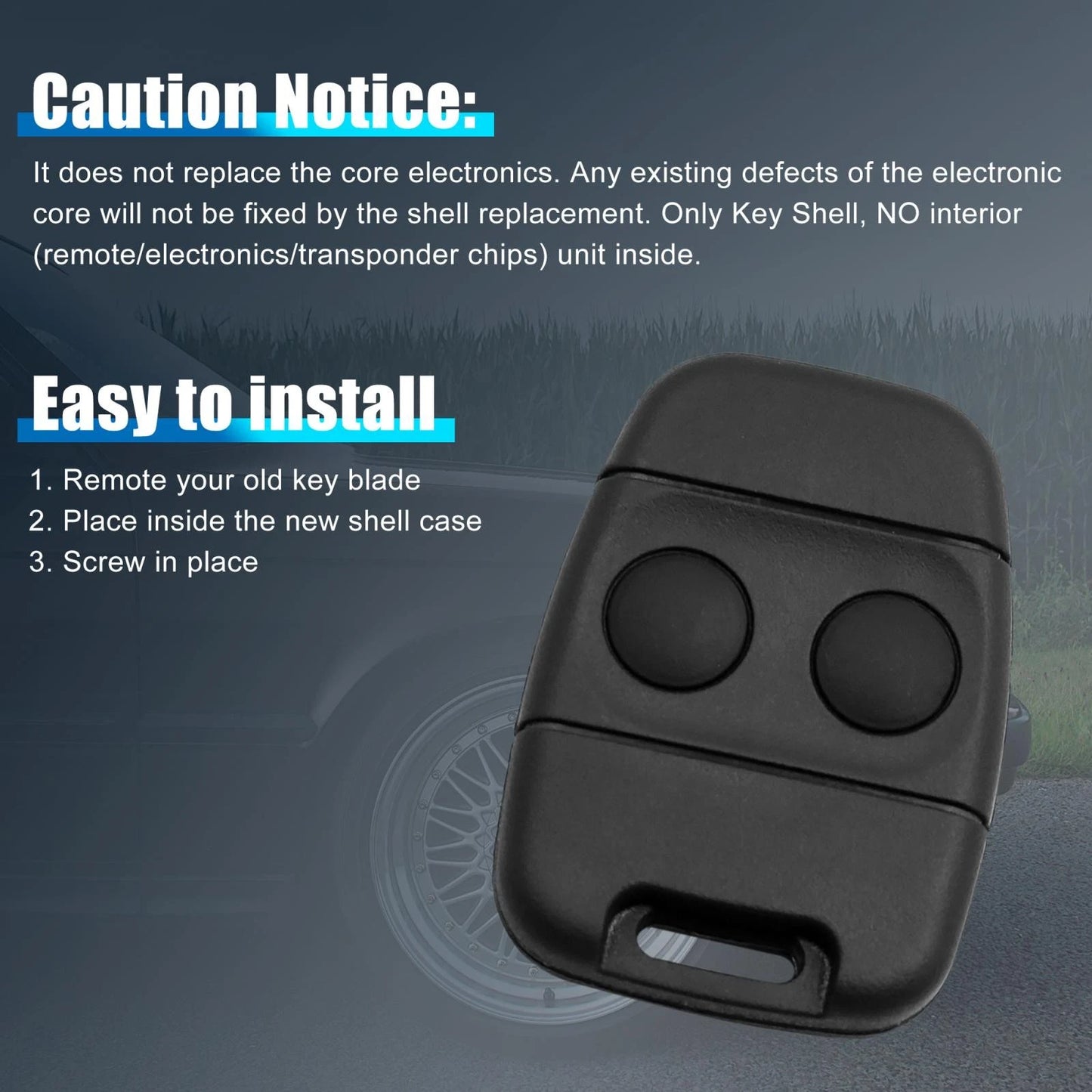 Key Shell Case for Land Rover Discovery, Defender, Freelander (1994-2006)