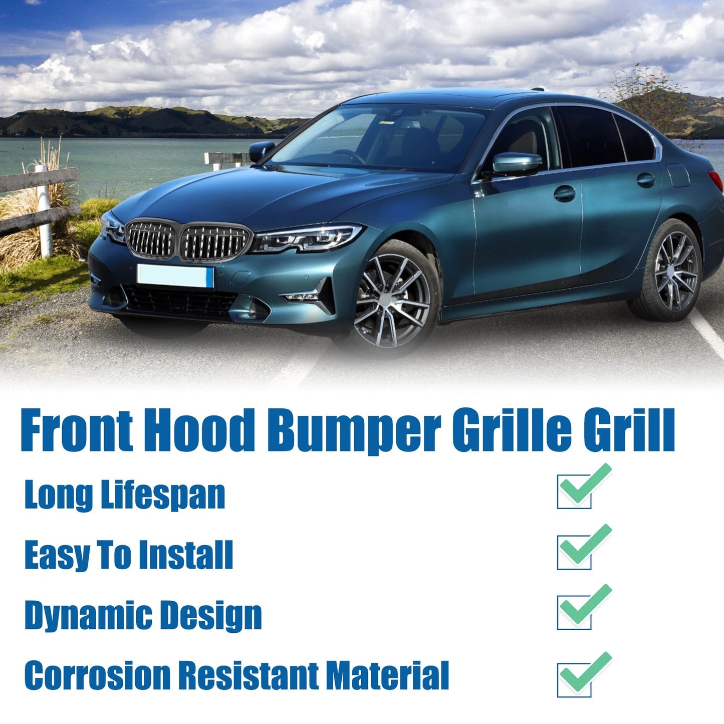 Front Hood Bumper Grille for BMW 530e 530i 540d 540i xDrive (2017-2023)