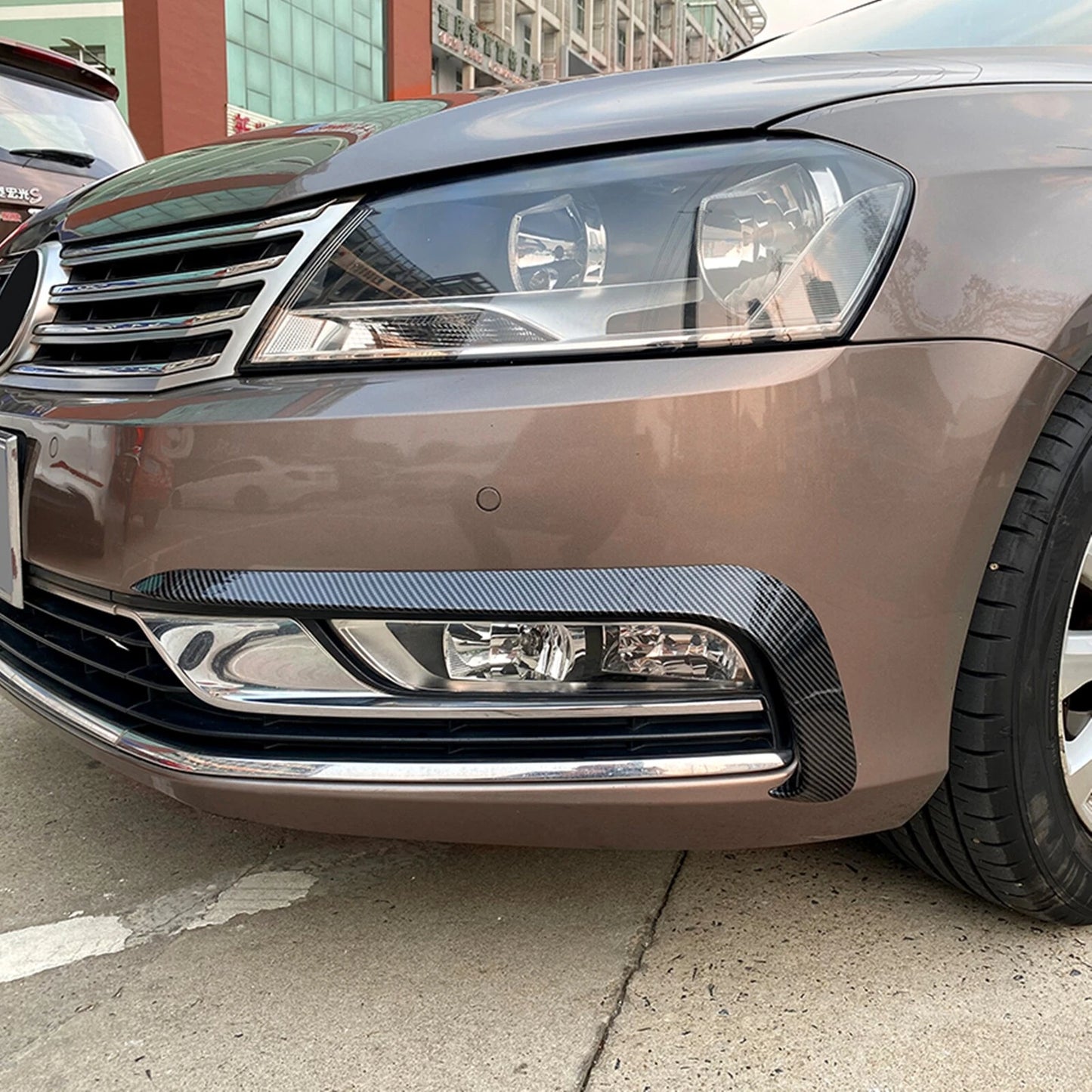 2 x Front Bumper Fog Light Covers for VW Passat B7 (2011-2015)