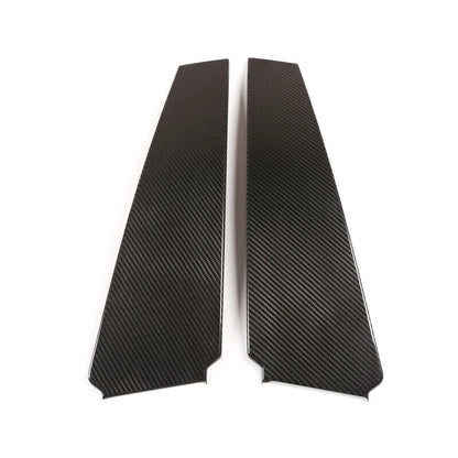 Real Carbon Fiber Extrior Door B Pillar Cover Trim For Maserati Ghibli 2013-2021