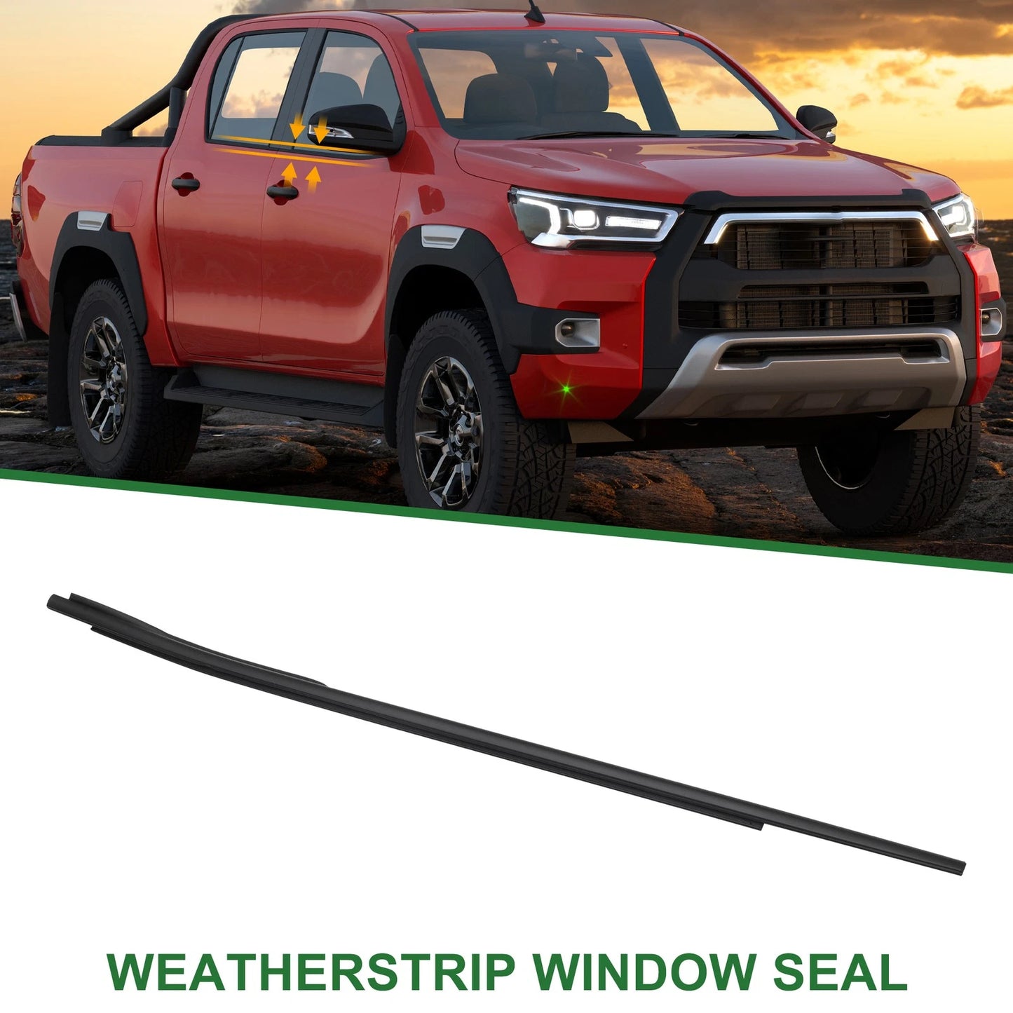 Front Left Weatherstrip Window Seal 1pc for Toyota Hilux (2015–2021)
