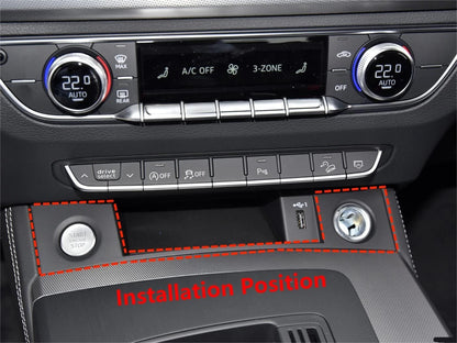 Carbon Fiber Cigarette Lighter Panel Trim for Audi Q5 (2018-2022)