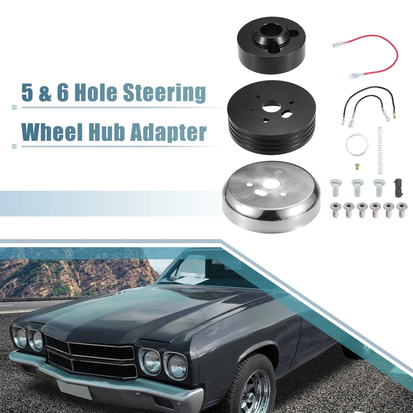 Billet Steering Wheel Short Hub Adapter Connector for Chevy GM