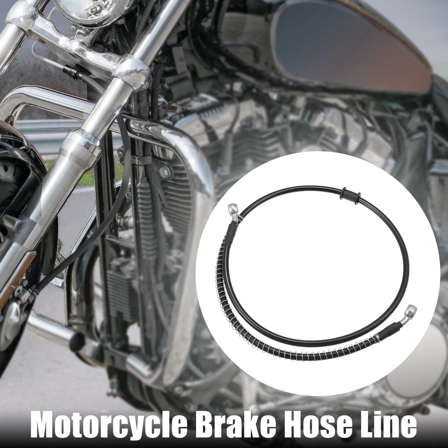 Brake Line / 100cm / Brake Line Oil Hose Pipe with Spring Protection for Motorcycle