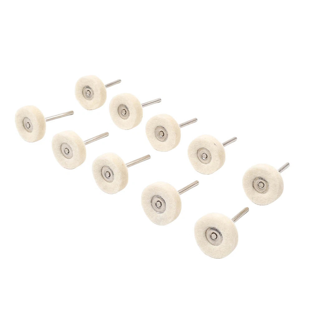 10 x Wool Felt Polishing Buffing Wheel Discs for Rotary Tool 3mm Shank
