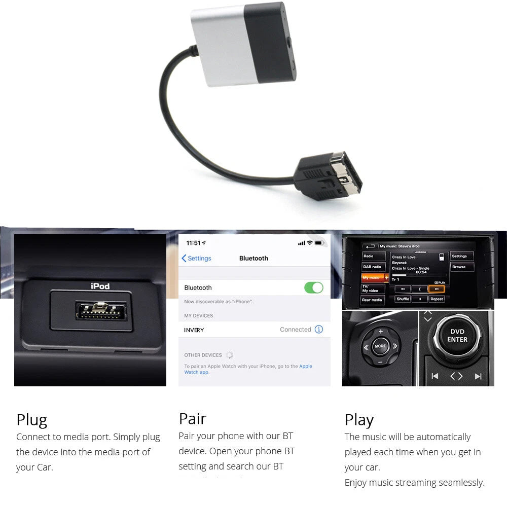 Bluetooth AUX Adapter 30pin for Land Rover Range Rover (2002-2012)