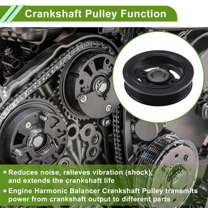 Engine Harmonic Balancer Crank Pulley Steel Black for Toyota Camry