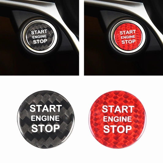 1pc Carbon Fiber Red Engine Button Cover for Alfa Romeo Giulia, Stelvio (2017-)
